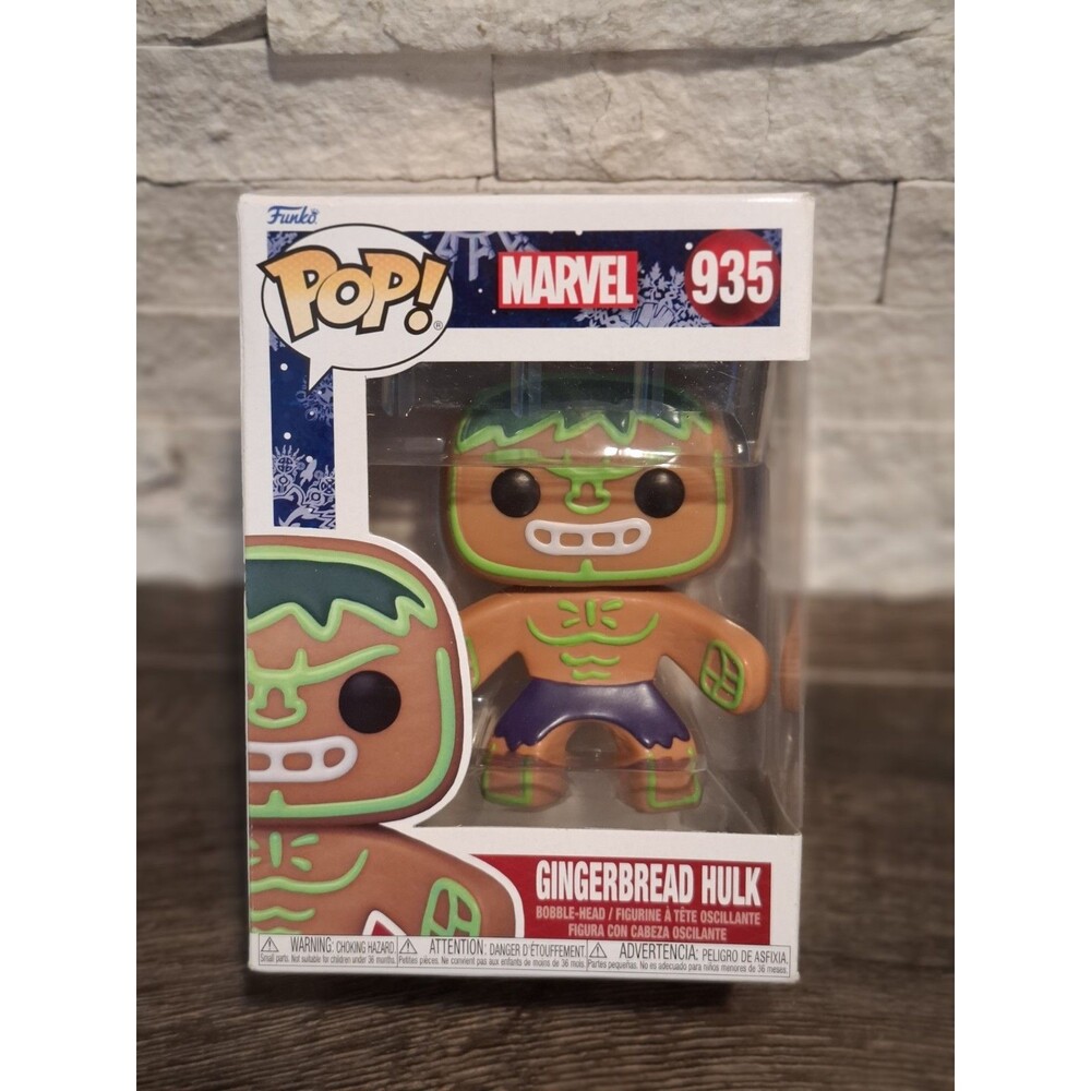 Funko Pop! Marvel #935 Gingerbread Hulk Vinyl Bobble- Head Holiday  Collectible